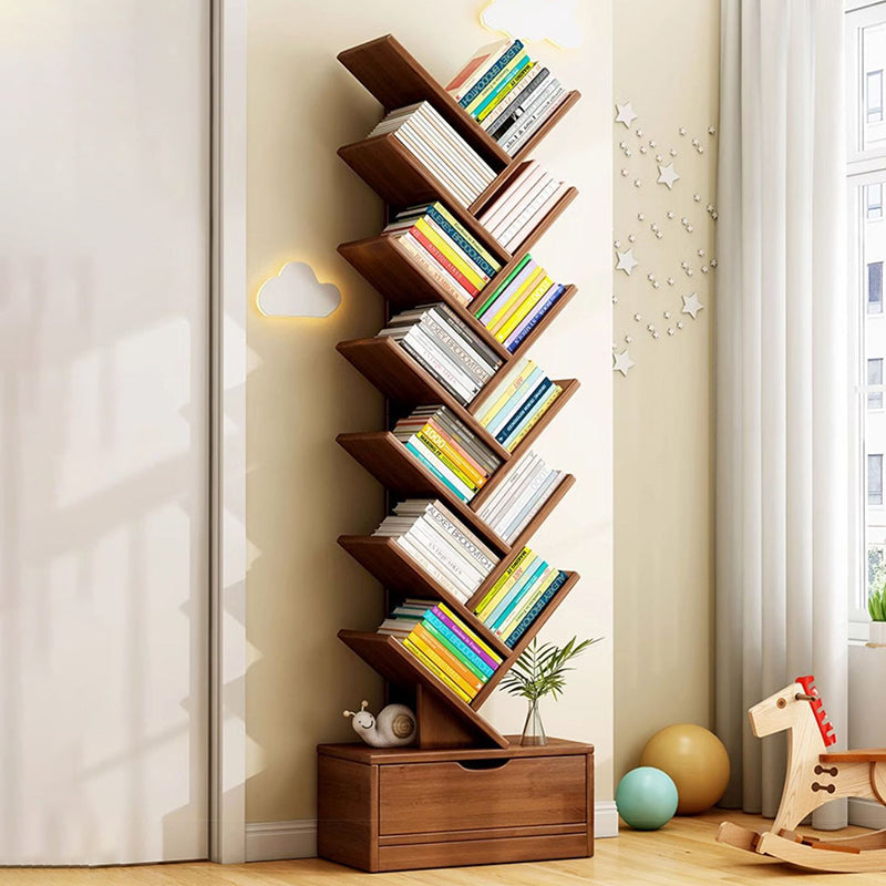 Scala | Narrow Tall Wood Bookshelf, 6 to 12 Tier Slim Bookcase Storage Shelf for Home Office and Living Room
