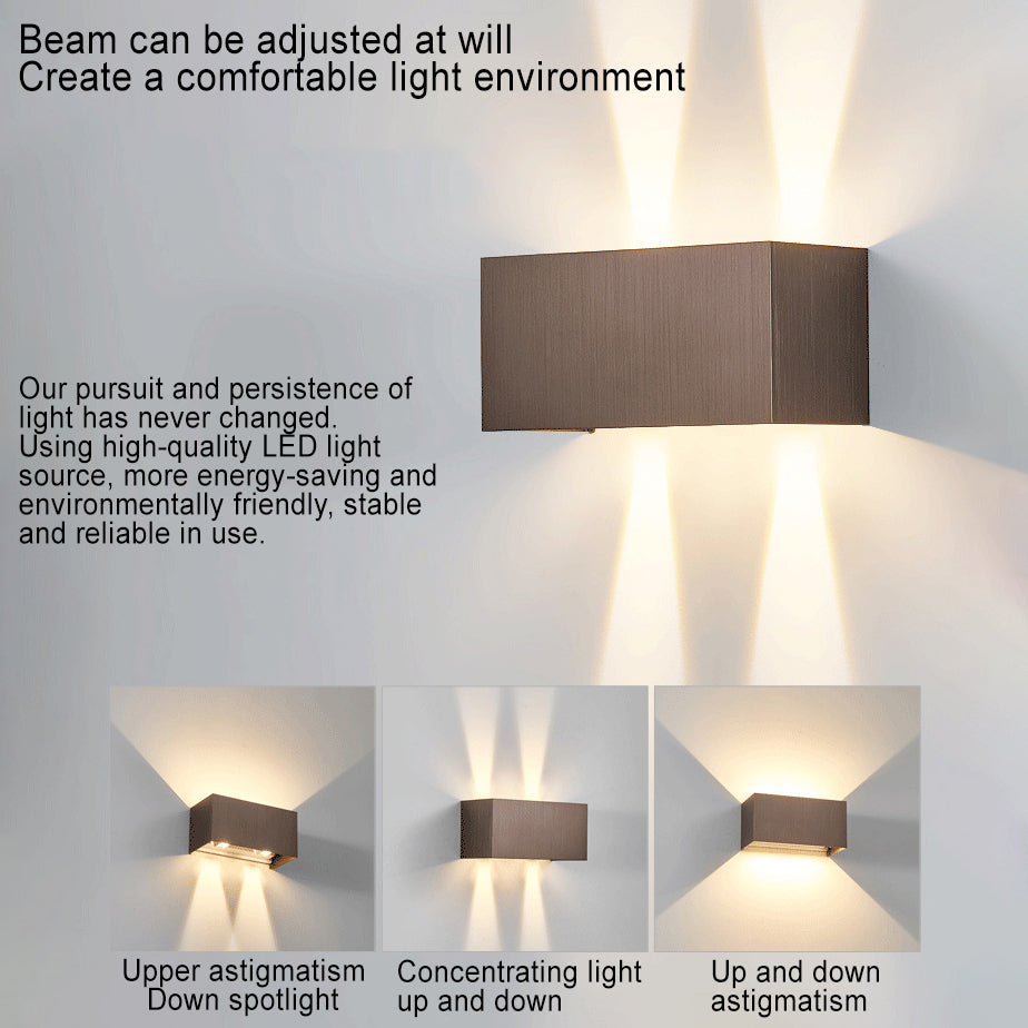 Quadro | Flat Square LED Wall Sconce, Bright Modern Aluminum Wall Light in Five Finishes for Entryway