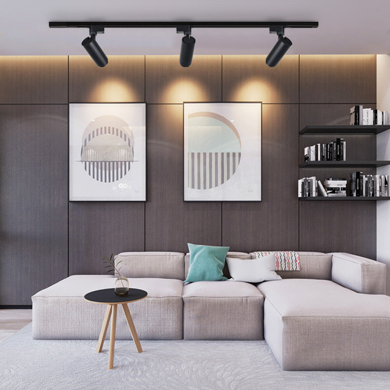 Binario | Dimmable LED Track Lighting with 3, 4 or 5 Spotlight Heads, Modern Ceiling Track Light Kit
