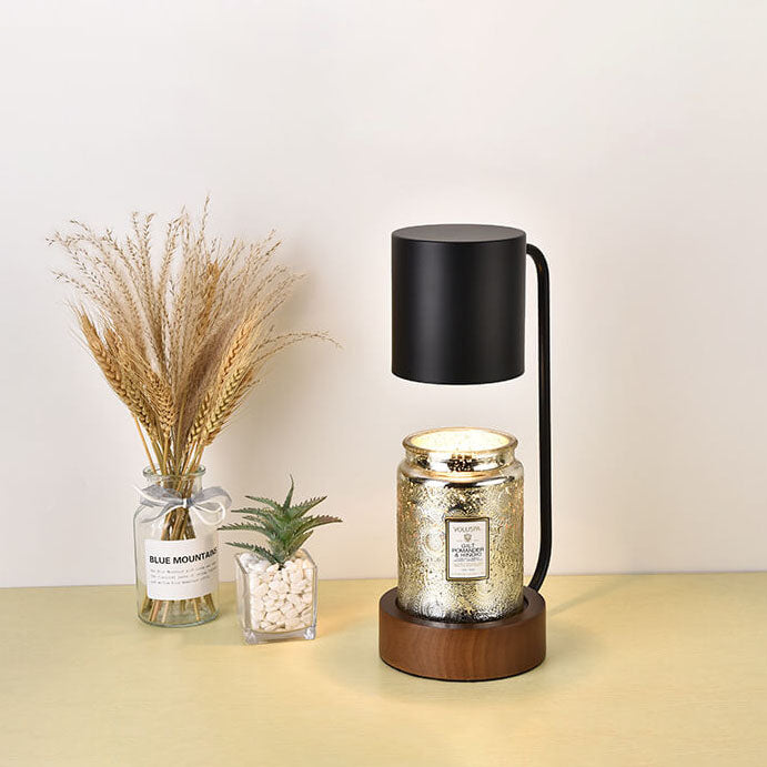 Cera | Melting Wax Sculptural Table Lamp, Dimmable Bedside Lamp with Timer, Modern Wood Accent Lamp