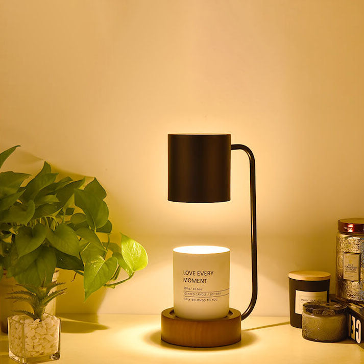 Cera | Melting Wax Sculptural Table Lamp, Dimmable Bedside Lamp with Timer, Modern Wood Accent Lamp
