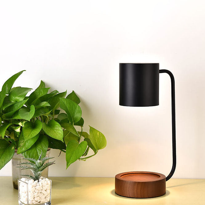 Cera | Melting Wax Sculptural Table Lamp, Dimmable Bedside Lamp with Timer, Modern Wood Accent Lamp