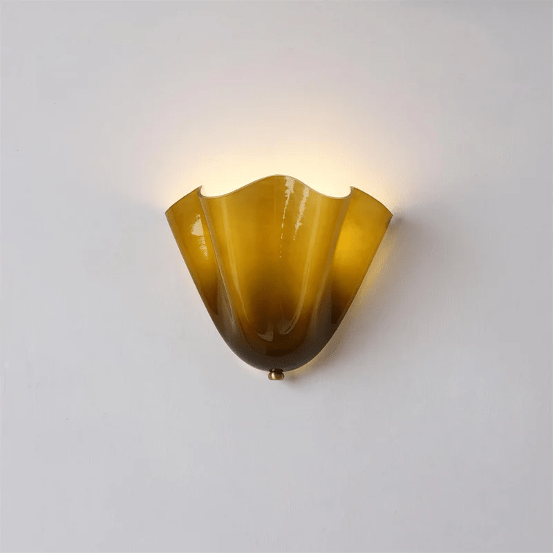 Scultura | Sculptural Wall Light, Modern Organic Art Wall Sconce in Beige, Green, Brown or Amber, Hardwired