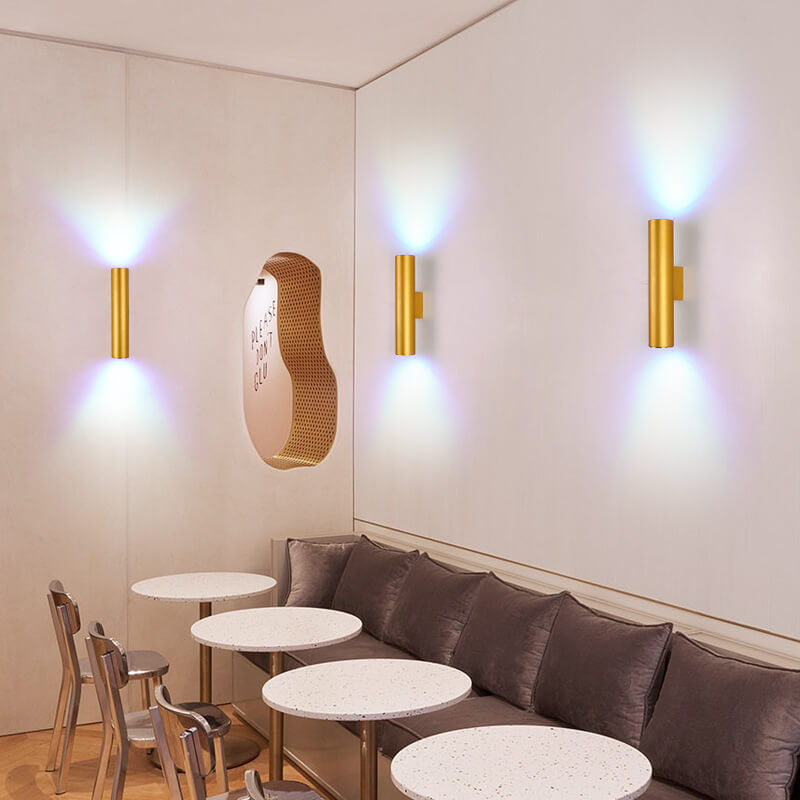 Canna | Slim Cylinder Up and Down LED Wall Sconce, Modern Aluminum Wall Light in Six Heights for Bedroom