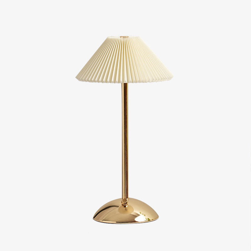 Cono | Pleated Cone Shade Table Lamp, Small Scandinavian Bedside Lamp in Eight Colors for Nightstand