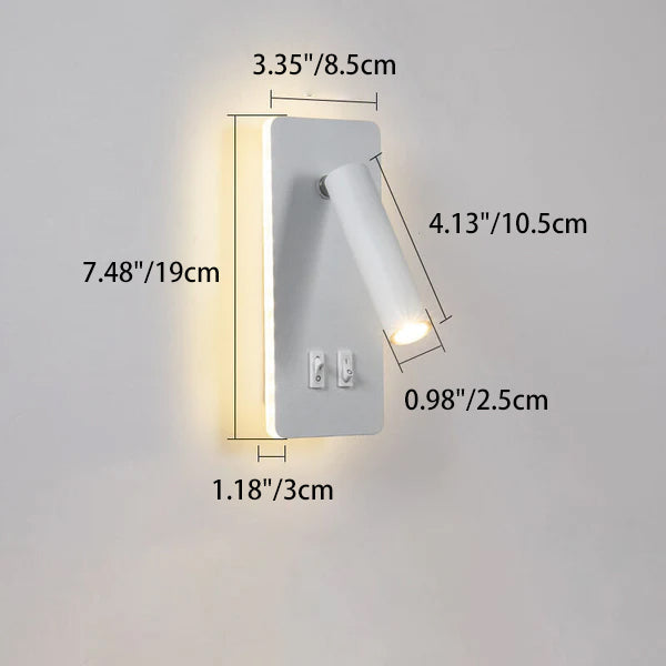 Faro | Rotating Square LED Reading Wall Sconce, Modern Spotlight Wall Light for Bedside and Living Room