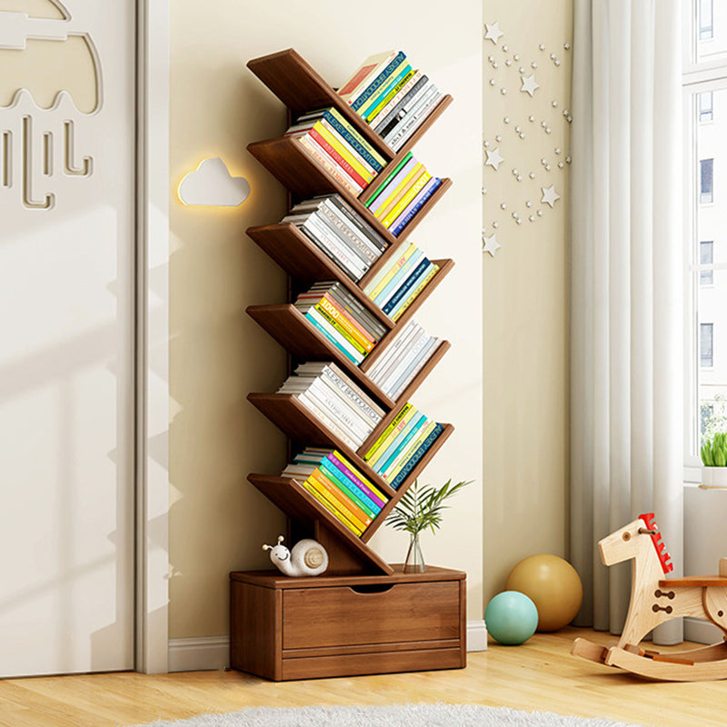 Scala | Narrow Tall Wood Bookshelf, 6 to 12 Tier Slim Bookcase Storage Shelf for Home Office and Living Room
