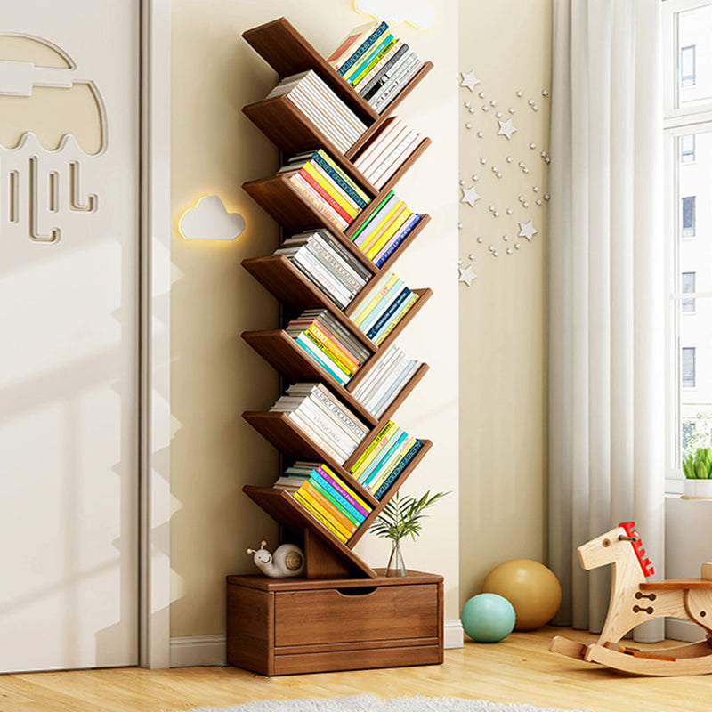 Scala | Narrow Tall Wood Bookshelf, 6 to 12 Tier Slim Bookcase Storage Shelf for Home Office and Living Room
