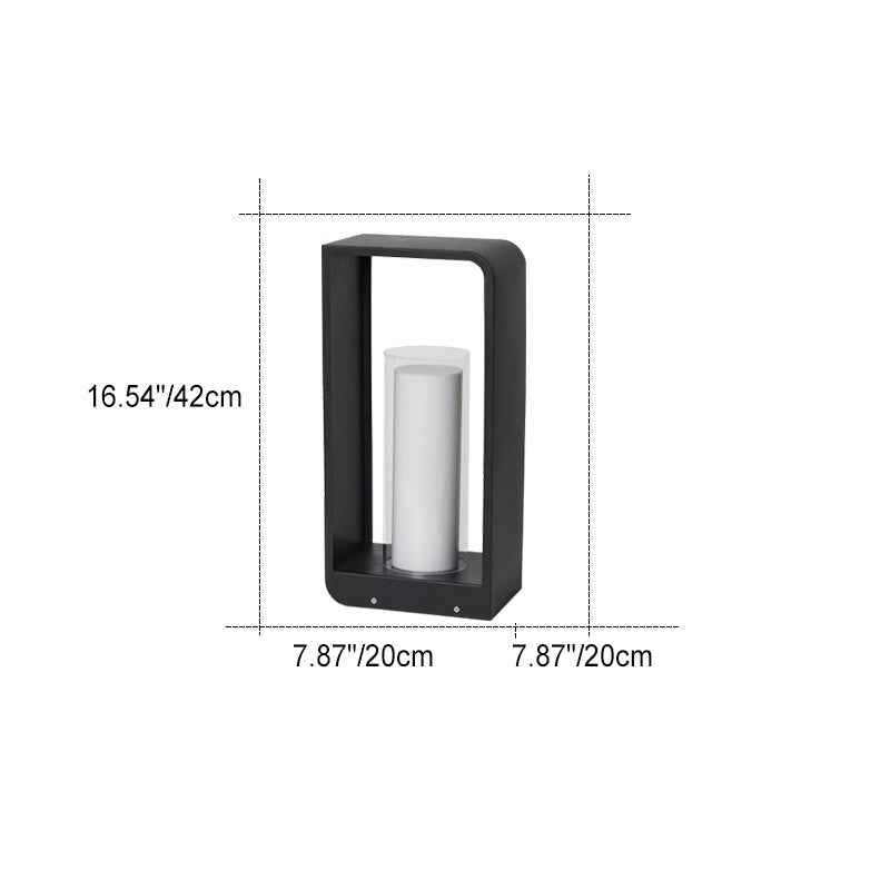 Quadra | Modern Square LED Bollard Light, Solar or Hardwired Outdoor Landscape Path Light for Patio