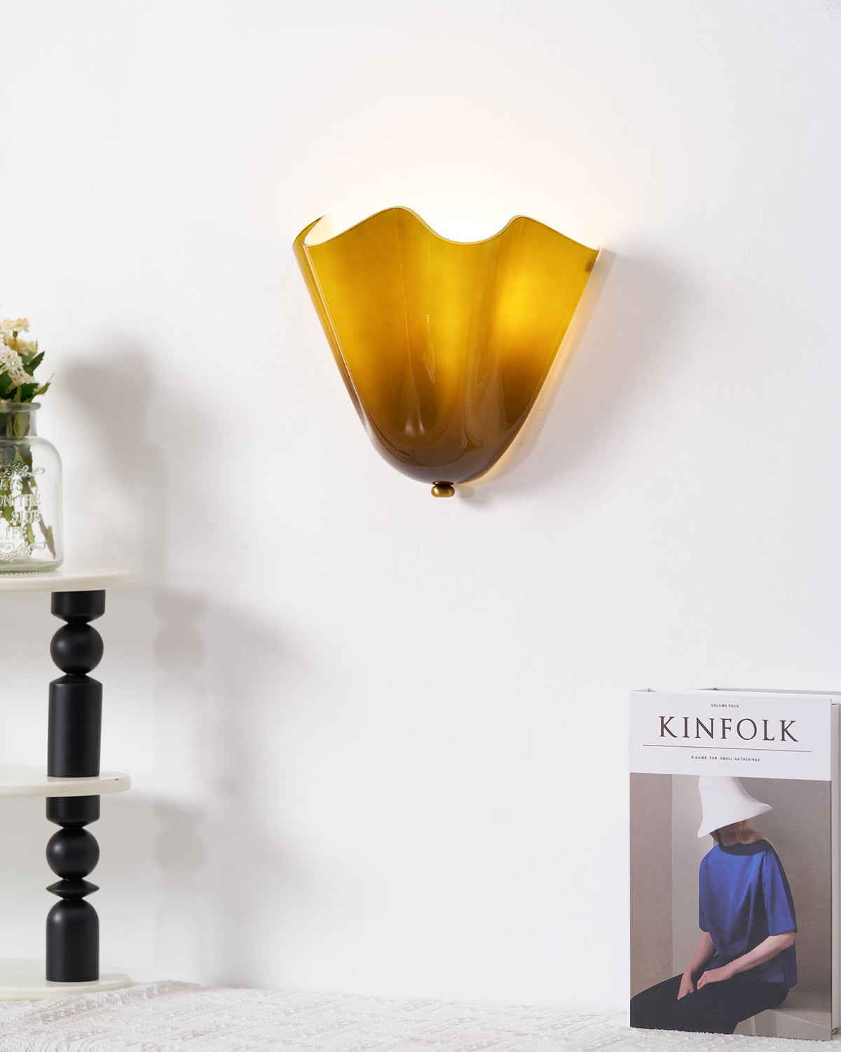 Scultura | Sculptural Wall Light, Modern Organic Art Wall Sconce in Beige, Green, Brown or Amber, Hardwired