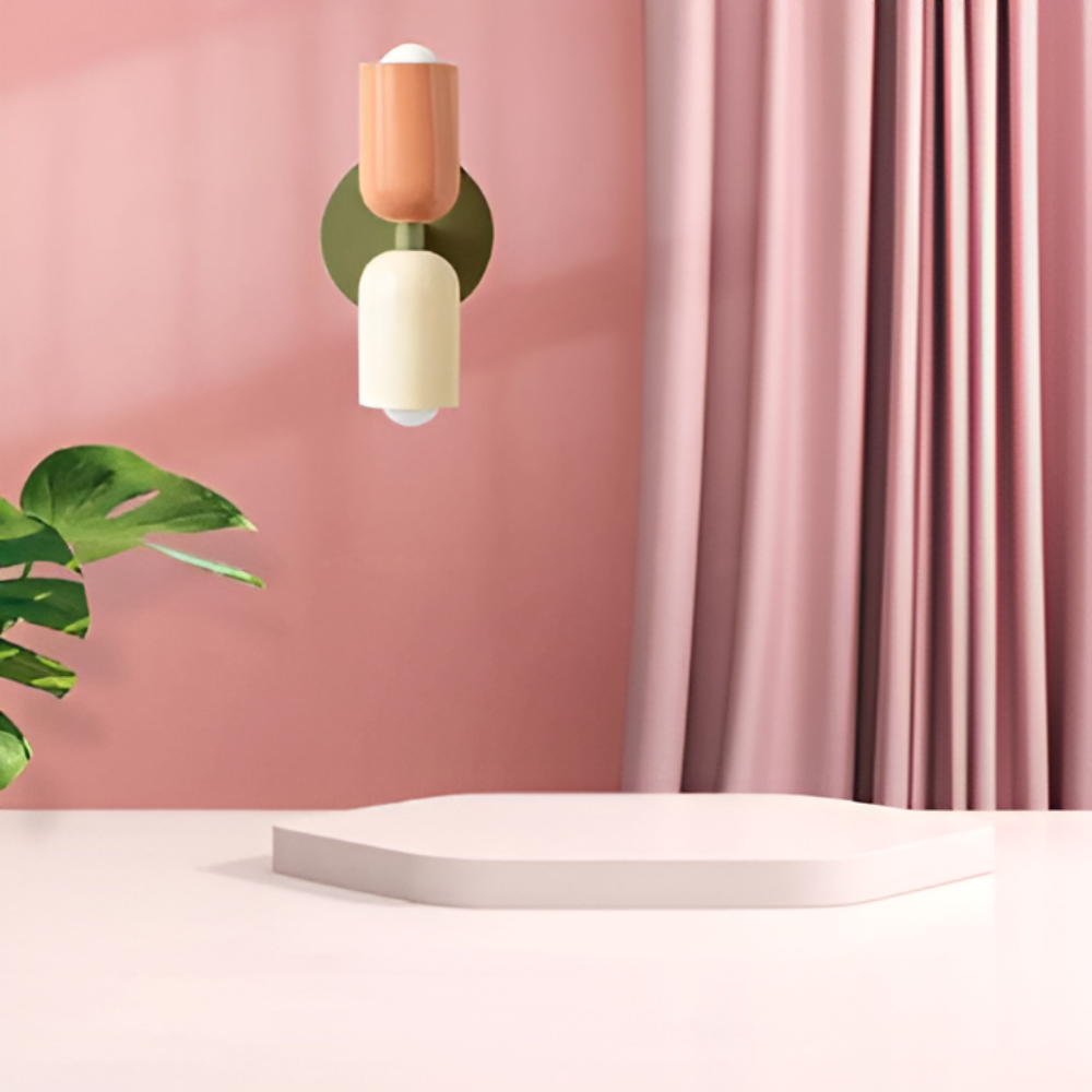 Duetto | Two Tone Up and Down Wall Lamp, Colorful Dual Glow Wall Sconce in Ten Color Combos, Hardwired