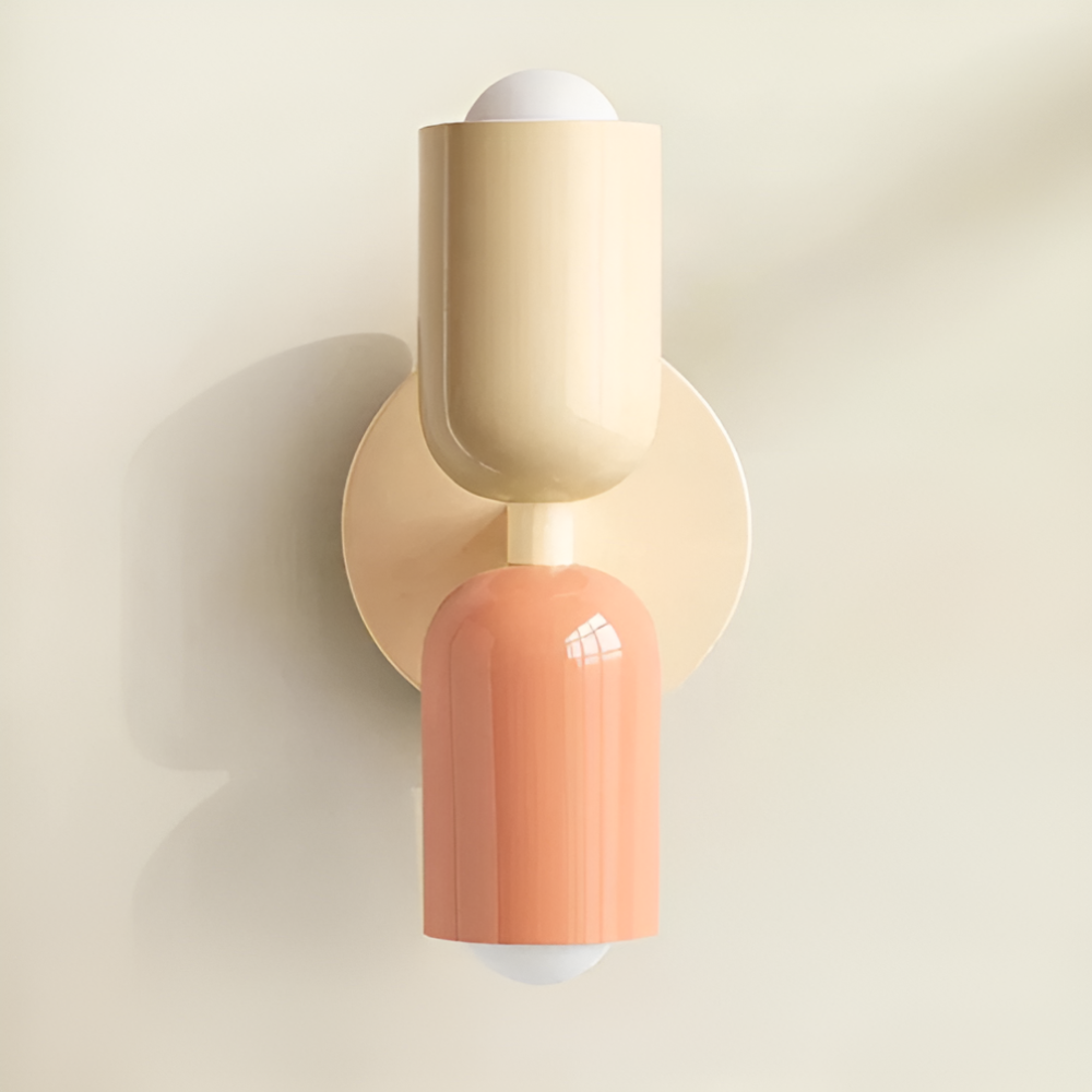 Duetto | Two Tone Up and Down Wall Lamp, Colorful Dual Glow Wall Sconce in Ten Color Combos, Hardwired