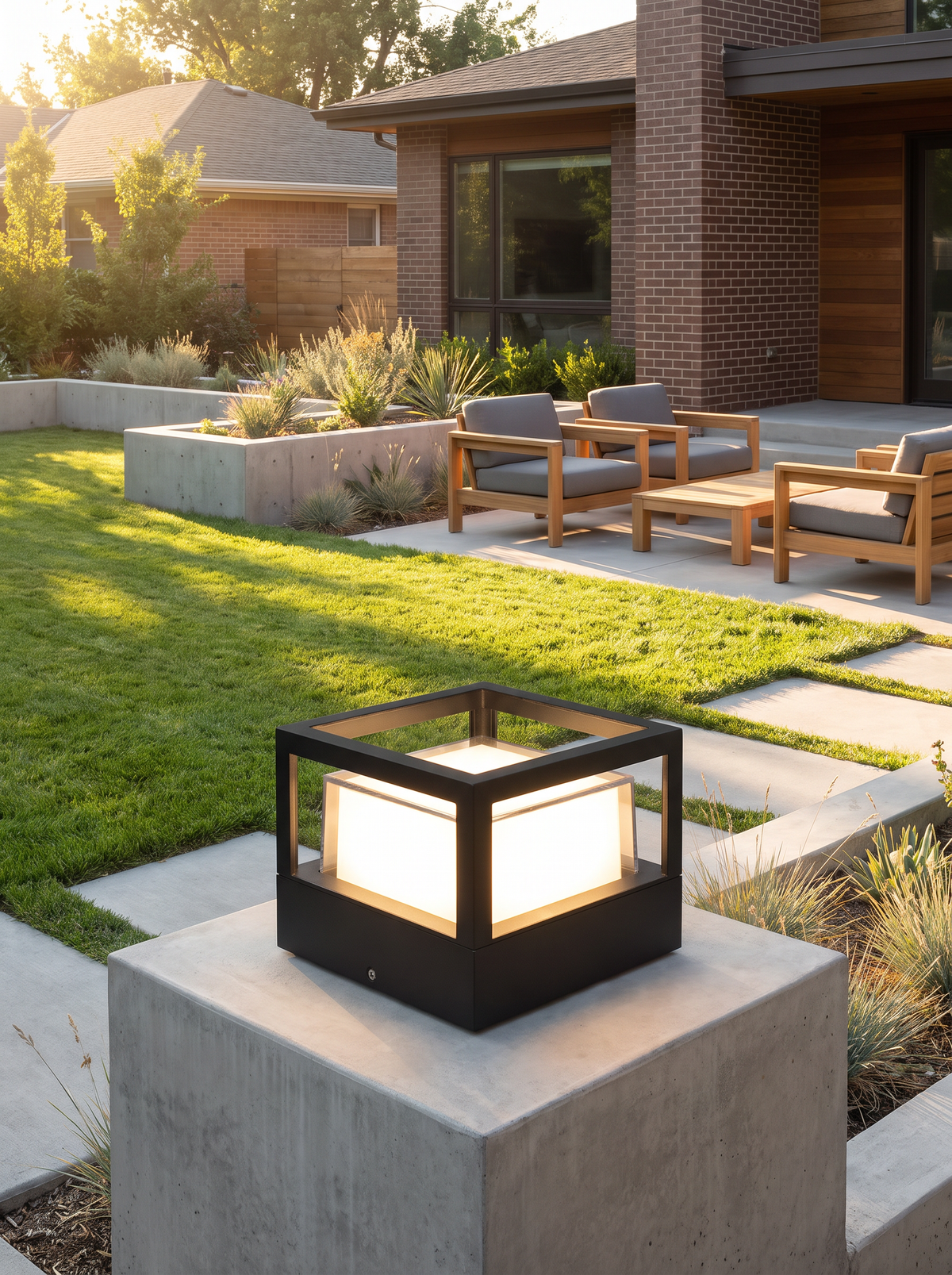 Industrial Waterproof Aluminum Cylinder LED Outdoor Lawn Landscape Light image with text 3