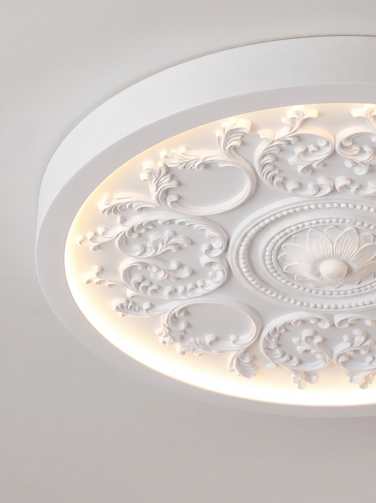 Modern Minimalist Carved Iron Resin Acrylic LED Flush Mount Ceiling Light For Bedroom image with text 1