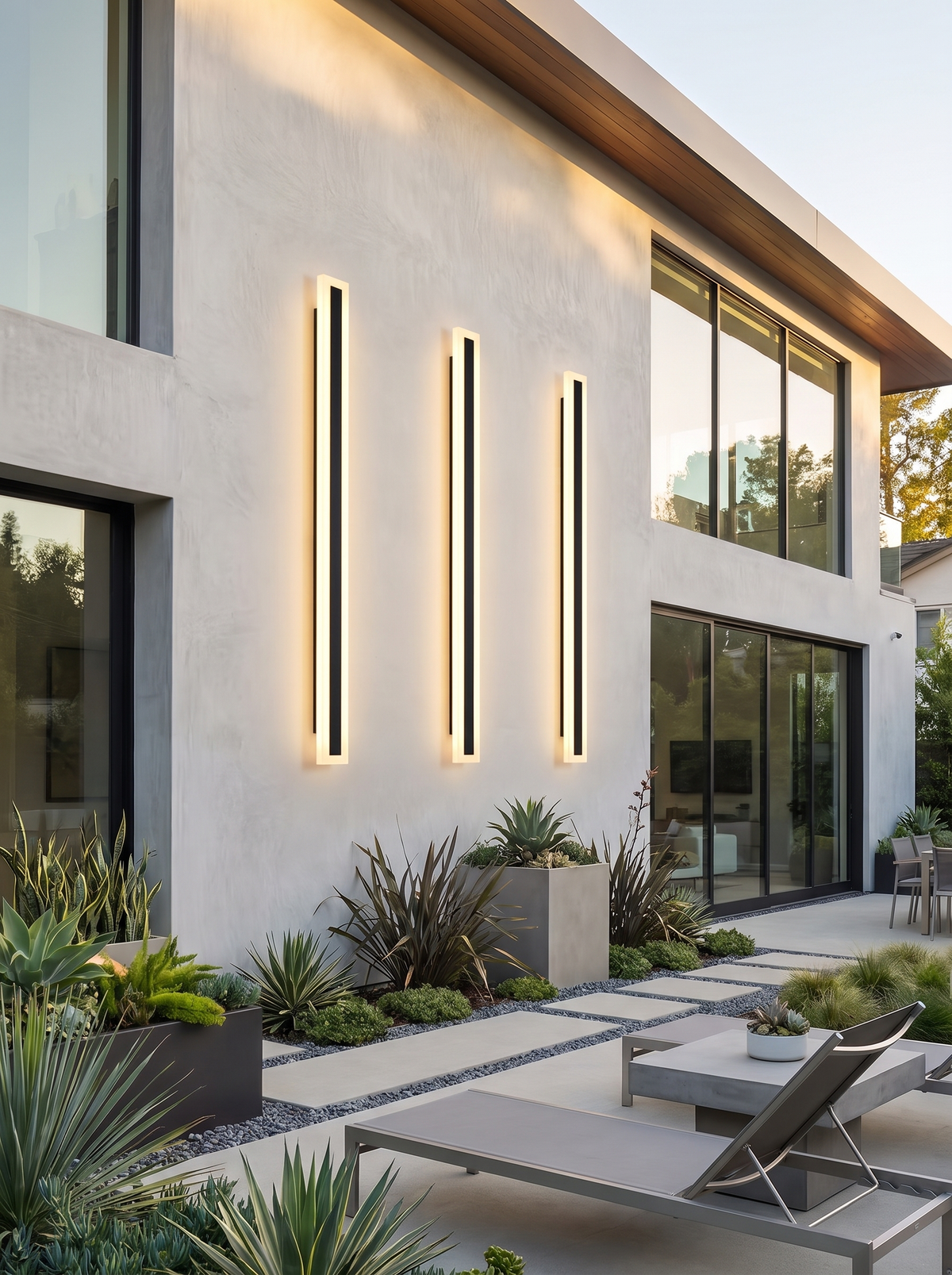 Minimalistic Elongated Bar Shaped 1-Light LED Acrylic Outdoor Waterproof Wall Light image 3