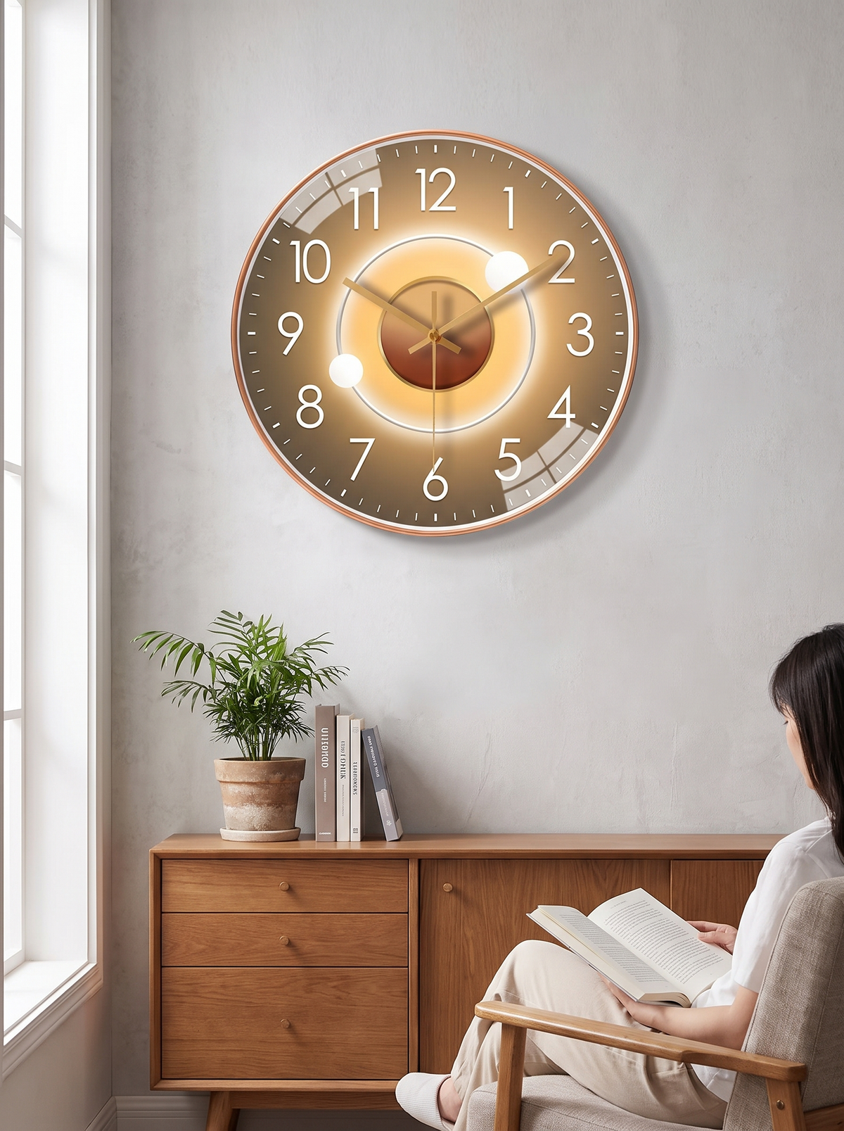 Silent Wall Clock Minimalist Quiet Timepiece image 2