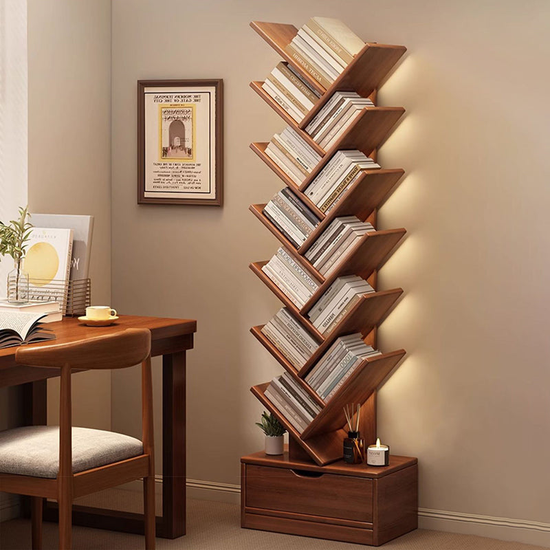 Scala | Narrow Tall Wood Bookshelf, 6 to 12 Tier Slim Bookcase Storage Shelf for Home Office and Living Room