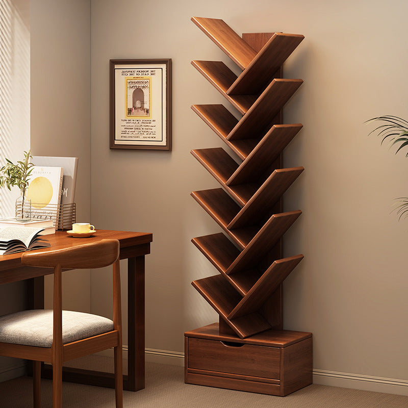 Scala | Narrow Tall Wood Bookshelf, 6 to 12 Tier Slim Bookcase Storage Shelf for Home Office and Living Room