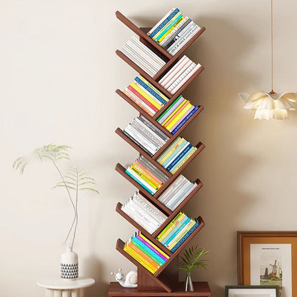 Scala | Narrow Tall Wood Bookshelf, 6 to 12 Tier Slim Bookcase Storage Shelf for Home Office and Living Room