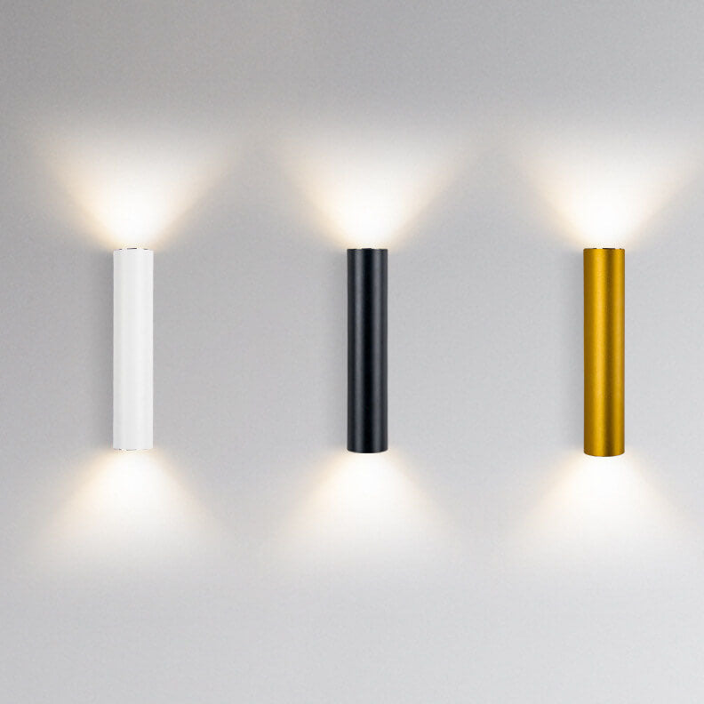 Canna | Slim Cylinder Up and Down LED Wall Sconce, Modern Aluminum Wall Light in Six Heights for Bedroom