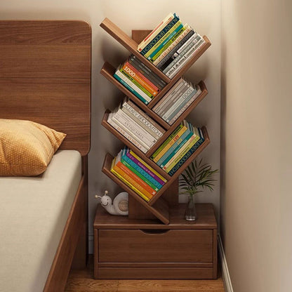 Scala | Narrow Tall Wood Bookshelf, 6 to 12 Tier Slim Bookcase Storage Shelf for Home Office and Living Room