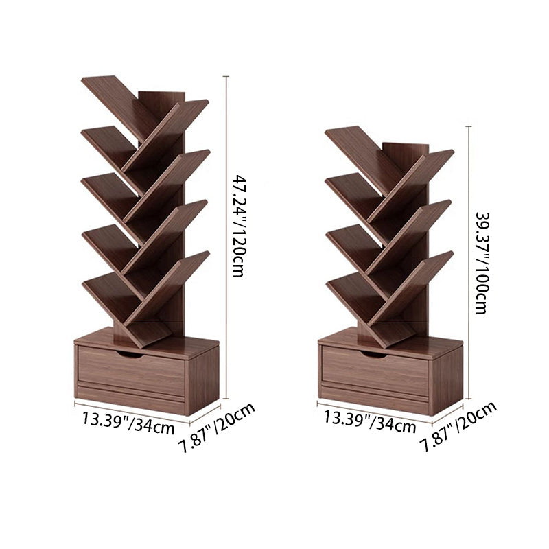 Scala | Narrow Tall Wood Bookshelf, 6 to 12 Tier Slim Bookcase Storage Shelf for Home Office and Living Room