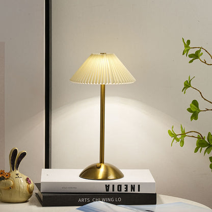 Cono | Pleated Cone Shade Table Lamp, Small Scandinavian Bedside Lamp in Eight Colors for Nightstand