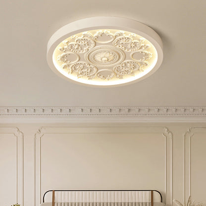 Rilievo | Carved Relief LED Flush Mount Ceiling Light, Dimmable Ultra Thin Ceiling Lamp with Remote