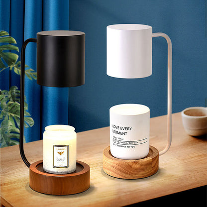 Cera | Melting Wax Sculptural Table Lamp, Dimmable Bedside Lamp with Timer, Modern Wood Accent Lamp