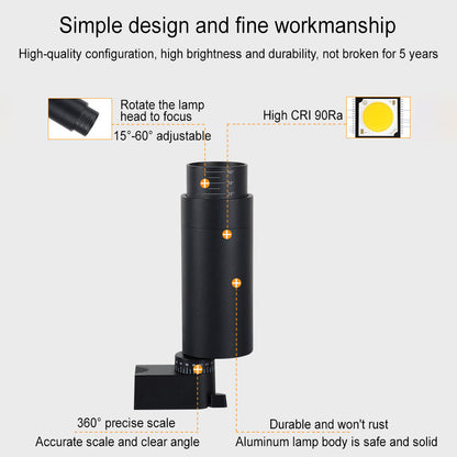 Binario | Dimmable LED Track Lighting with 3, 4 or 5 Spotlight Heads, Modern Ceiling Track Light Kit