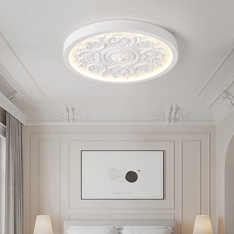 Rilievo | Carved Relief LED Flush Mount Ceiling Light, Dimmable Ultra Thin Ceiling Lamp with Remote