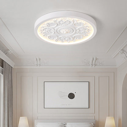 Rilievo | Carved Relief LED Flush Mount Ceiling Light, Dimmable Ultra Thin Ceiling Lamp with Remote