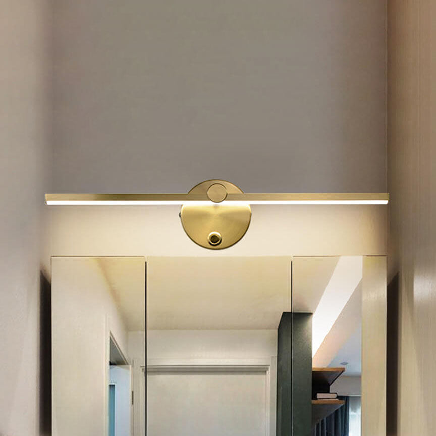 Specchio | LED Vanity Light Bar, Modern Over Mirror Wall Sconce with Switch in Black, White or Gold