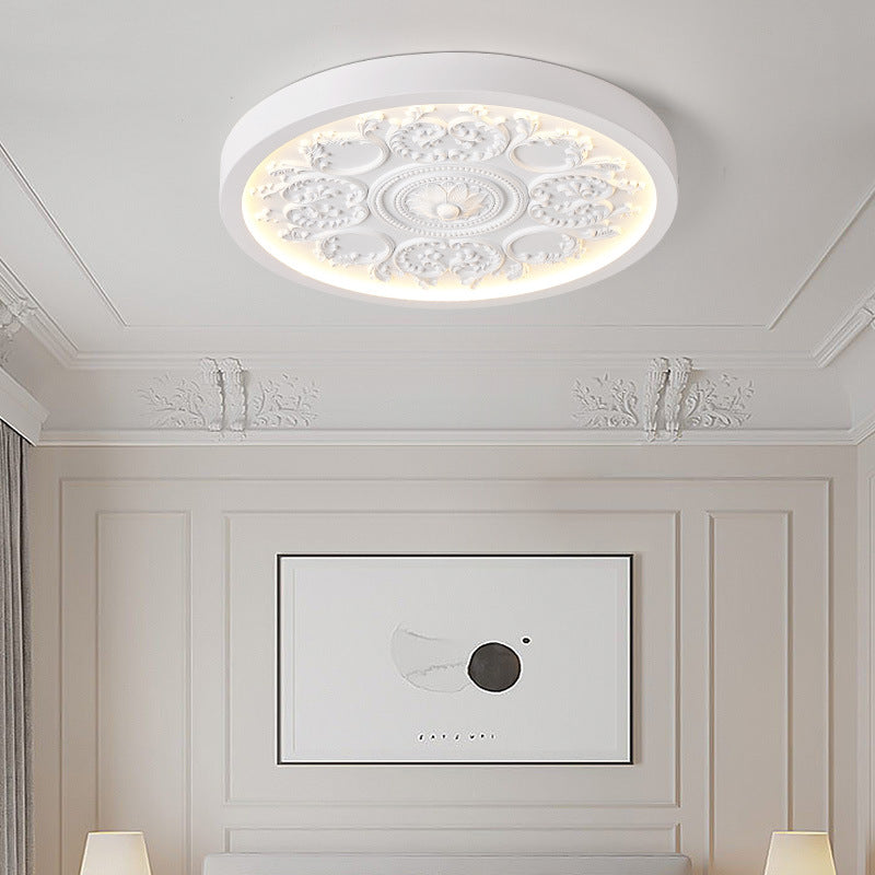 Rilievo | Carved Relief LED Flush Mount Ceiling Light, Dimmable Ultra Thin Ceiling Lamp with Remote