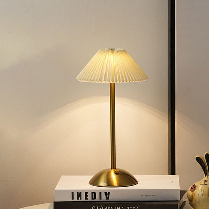 Cono | Pleated Cone Shade Table Lamp, Small Scandinavian Bedside Lamp in Eight Colors for Nightstand