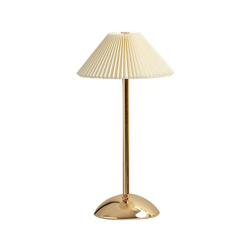 Cono | Pleated Cone Shade Table Lamp, Small Scandinavian Bedside Lamp in Eight Colors for Nightstand