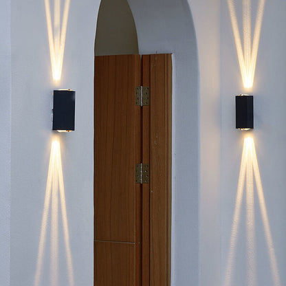 Fascio | Modern LED Up and Down Wall Light, Black Exterior Wall Sconce for Covered Patio, Porch and Entry