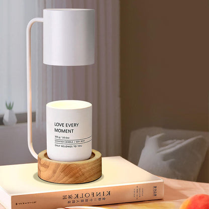 Cera | Melting Wax Sculptural Table Lamp, Dimmable Bedside Lamp with Timer, Modern Wood Accent Lamp