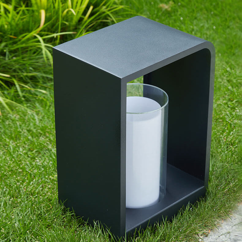 Quadra | Modern Square LED Bollard Light, Solar or Hardwired Outdoor Landscape Path Light for Patio