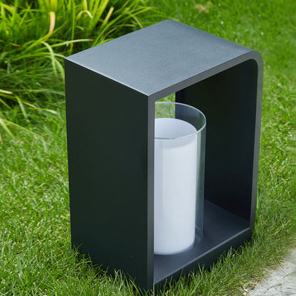 Quadra | Modern Square LED Bollard Light, Solar or Hardwired Outdoor Landscape Path Light for Patio