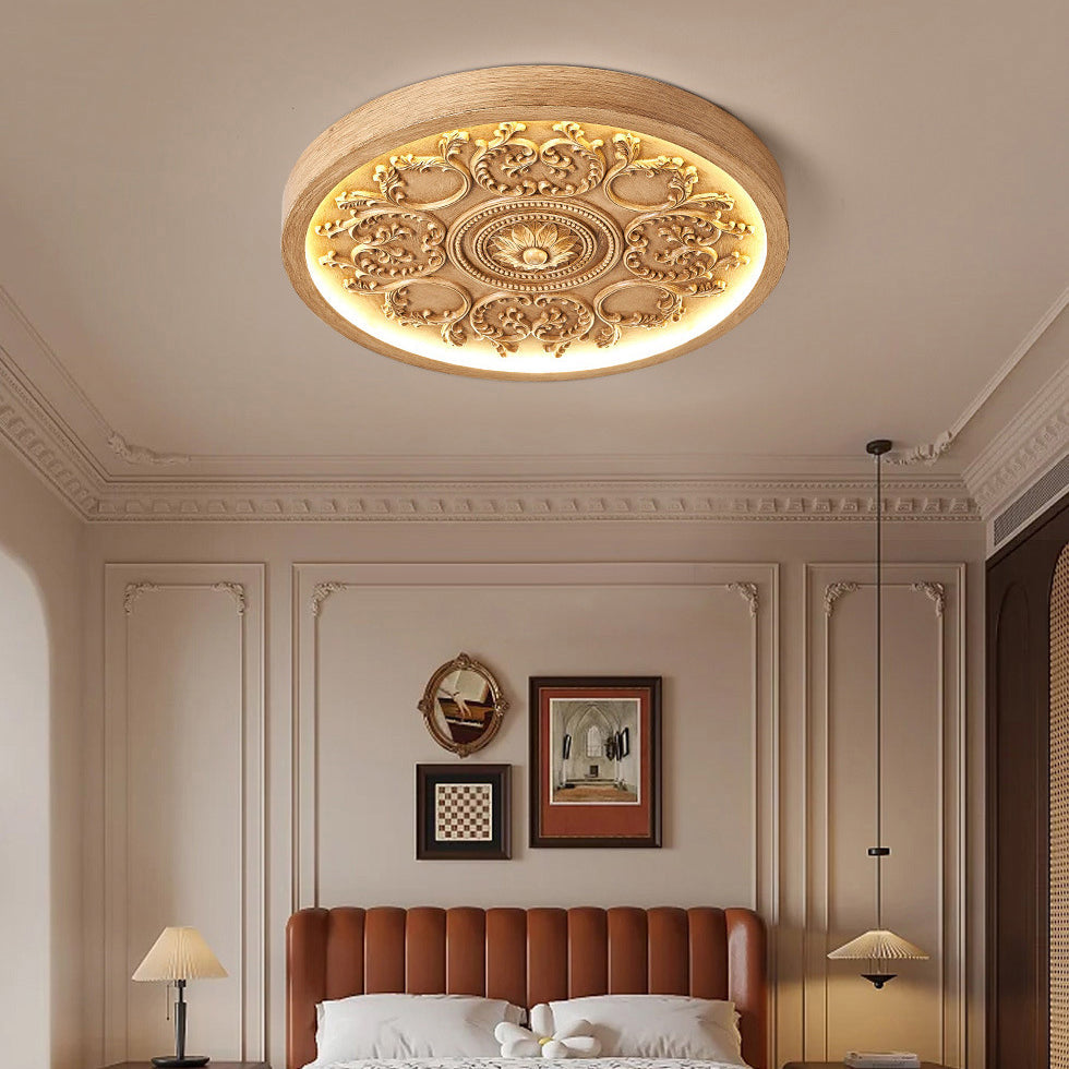 Rilievo | Carved Relief LED Flush Mount Ceiling Light, Dimmable Ultra Thin Ceiling Lamp with Remote