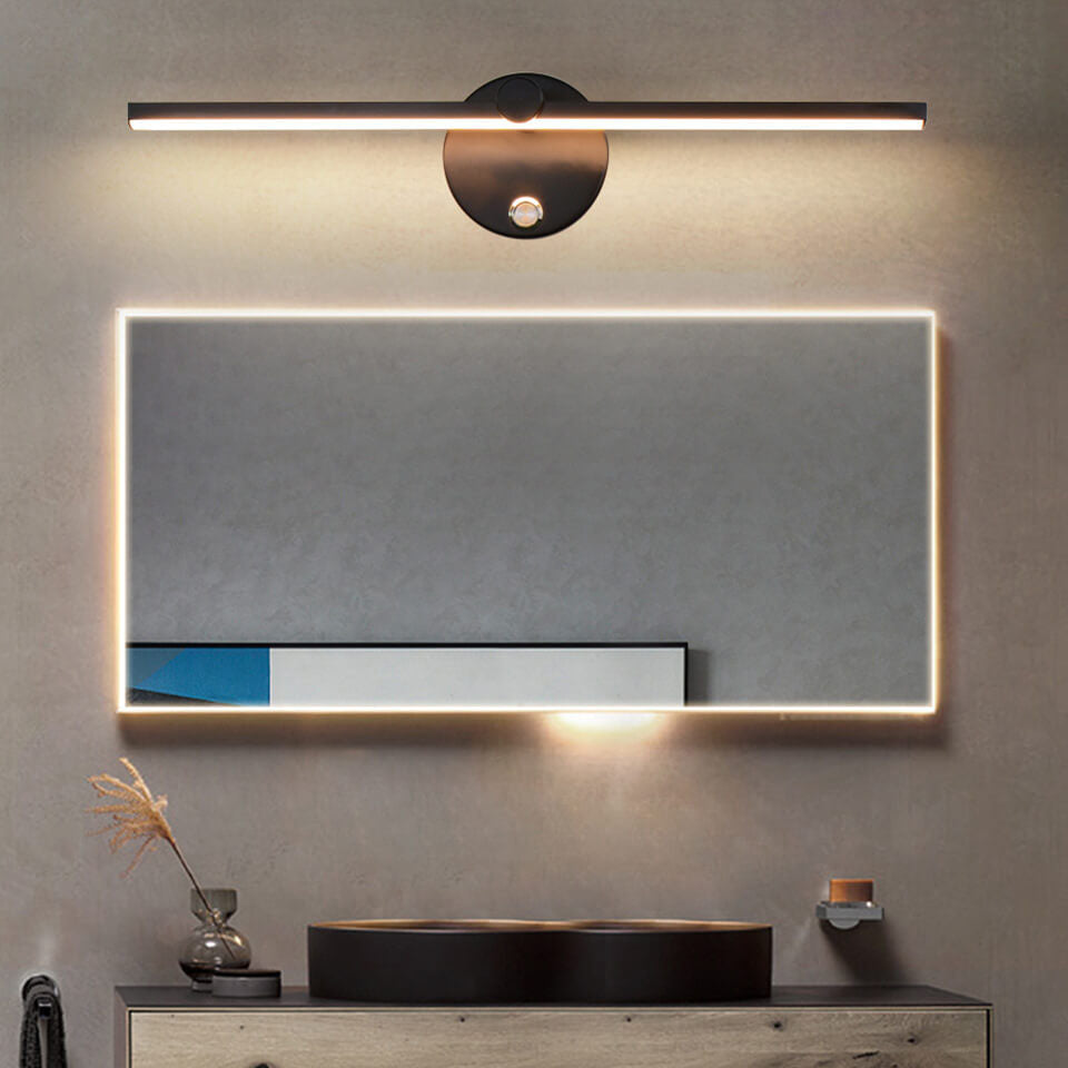 Specchio | LED Vanity Light Bar, Modern Over Mirror Wall Sconce with Switch in Black, White or Gold