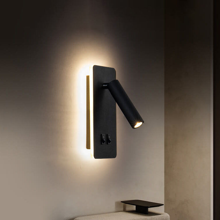 Faro | Rotating Square LED Reading Wall Sconce, Modern Spotlight Wall Light for Bedside and Living Room