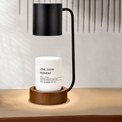 Cera | Melting Wax Sculptural Table Lamp, Dimmable Bedside Lamp with Timer, Modern Wood Accent Lamp