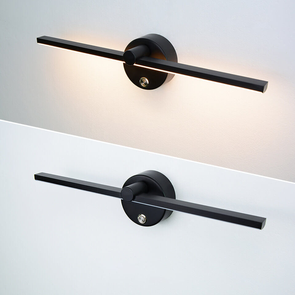 Specchio | LED Vanity Light Bar, Modern Over Mirror Wall Sconce with Switch in Black, White or Gold