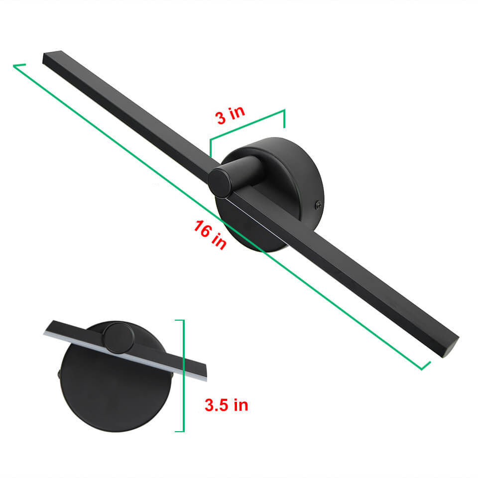 Specchio | LED Vanity Light Bar, Modern Over Mirror Wall Sconce with Switch in Black, White or Gold