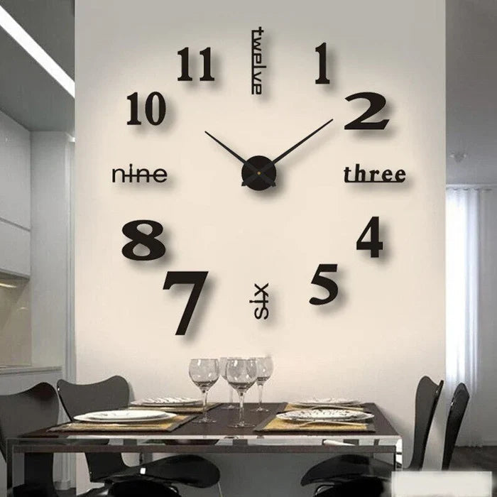 Ora | Large Silent Round Wall Clock, Oversized Modern Clock with Luminous or Roman Dial for Living Room