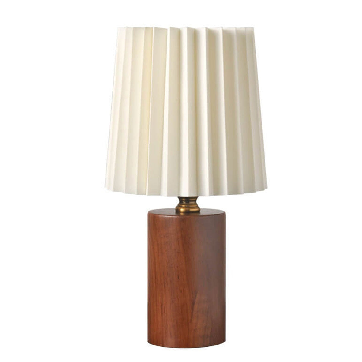 Colonna | Pleated Shade Table Lamp with Solid Wood Base, Vintage Bedside Lamp in Walnut or Natural Wood
