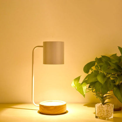 Cera | Melting Wax Sculptural Table Lamp, Dimmable Bedside Lamp with Timer, Modern Wood Accent Lamp