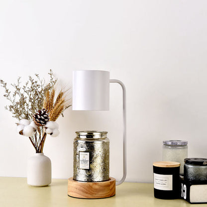 Cera | Melting Wax Sculptural Table Lamp, Dimmable Bedside Lamp with Timer, Modern Wood Accent Lamp